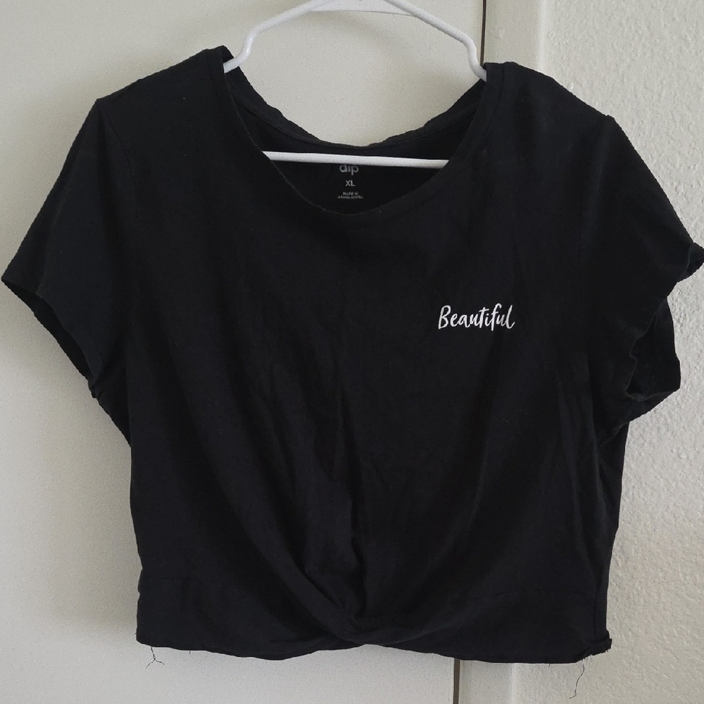 dip Black Short Sleeve Crop Top